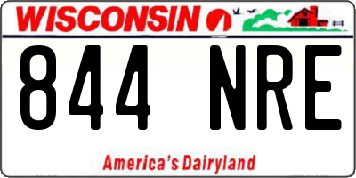 WI license plate 844NRE