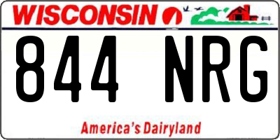 WI license plate 844NRG