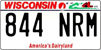 WI license plate 844NRM