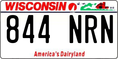 WI license plate 844NRN
