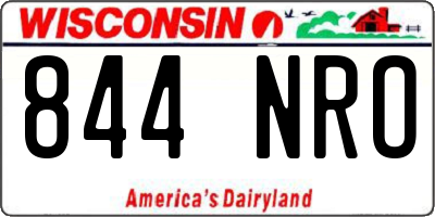 WI license plate 844NRO