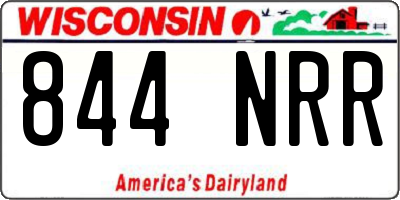 WI license plate 844NRR