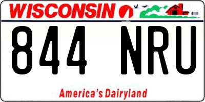 WI license plate 844NRU