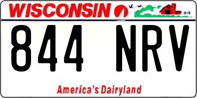 WI license plate 844NRV