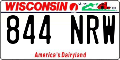 WI license plate 844NRW