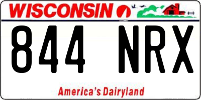 WI license plate 844NRX