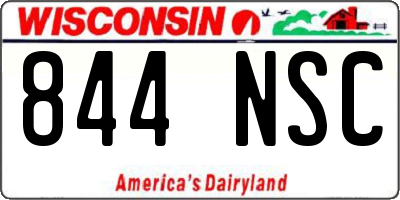 WI license plate 844NSC