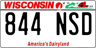 WI license plate 844NSD