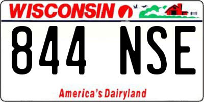 WI license plate 844NSE