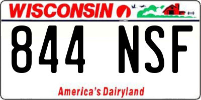 WI license plate 844NSF