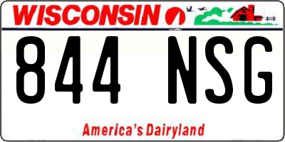 WI license plate 844NSG