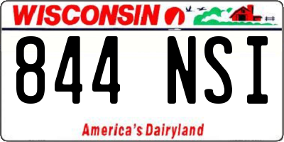 WI license plate 844NSI