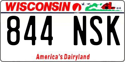 WI license plate 844NSK