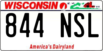 WI license plate 844NSL