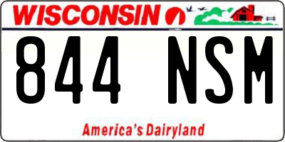 WI license plate 844NSM