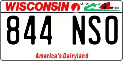WI license plate 844NSO