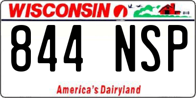WI license plate 844NSP