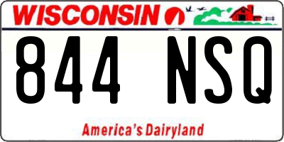 WI license plate 844NSQ