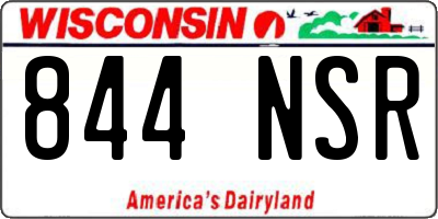 WI license plate 844NSR
