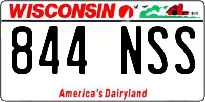 WI license plate 844NSS