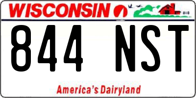 WI license plate 844NST