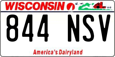 WI license plate 844NSV