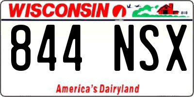 WI license plate 844NSX