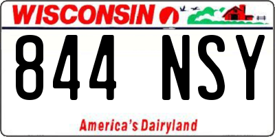 WI license plate 844NSY
