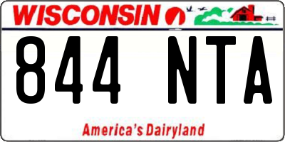 WI license plate 844NTA