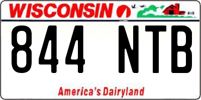 WI license plate 844NTB