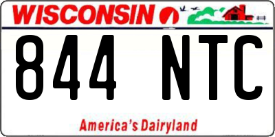 WI license plate 844NTC