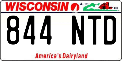 WI license plate 844NTD