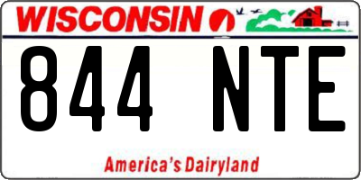 WI license plate 844NTE