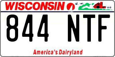 WI license plate 844NTF