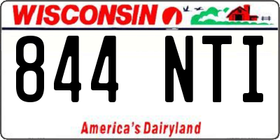 WI license plate 844NTI