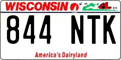 WI license plate 844NTK