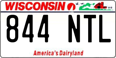 WI license plate 844NTL