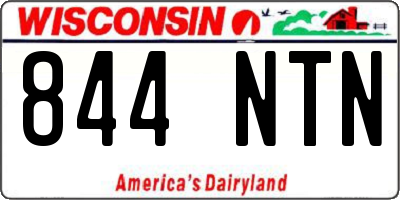 WI license plate 844NTN