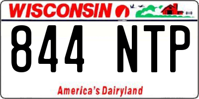 WI license plate 844NTP