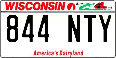 WI license plate 844NTY