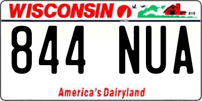 WI license plate 844NUA