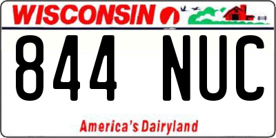 WI license plate 844NUC