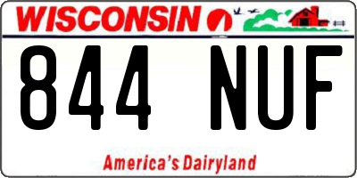 WI license plate 844NUF