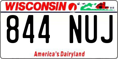 WI license plate 844NUJ