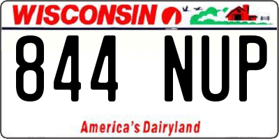 WI license plate 844NUP