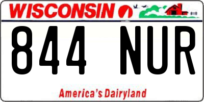 WI license plate 844NUR