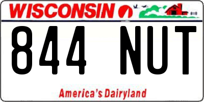 WI license plate 844NUT