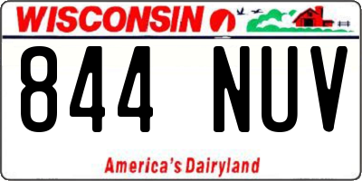 WI license plate 844NUV