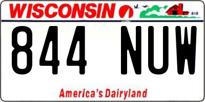 WI license plate 844NUW