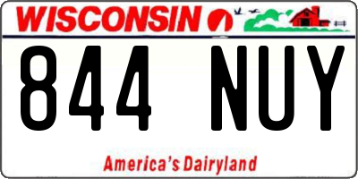 WI license plate 844NUY